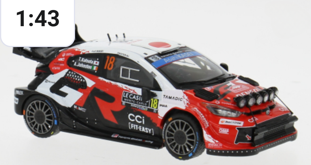 Toyota Yaris- Takamoto Katsuta- Monte 2026- 1/43 Scale- by IXO- RAM1025D (INTRO OFFER- DELIVERY IMMINENT!)