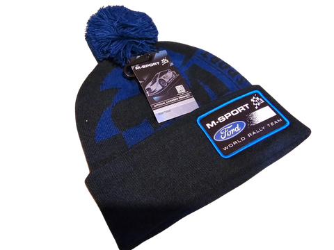 M-Sport 2024/25 Logo Navy/blue Winter Hat with Navy Bobble