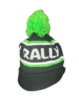 Classic Rally Bobble Hat- Black/Green