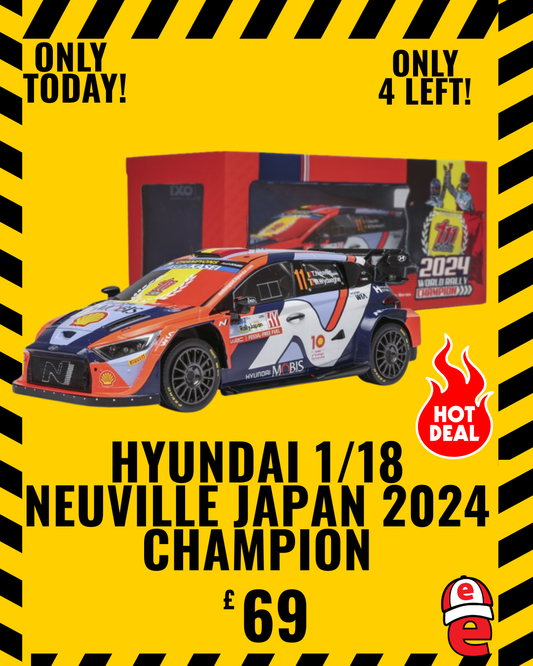 Hyundai- Thierry Neuville- Rally Japan 2024- World Champion Set- 1/18 Scale- by IXO- RMC228