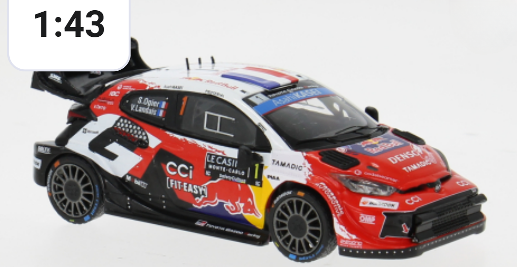Toyota Yaris- Sébastien Ogier- Monte 2026- 3rd-1/43 Scale- by IXO- RAM1025B (INTRO OFFER- DELIVERY IMMINENT!)