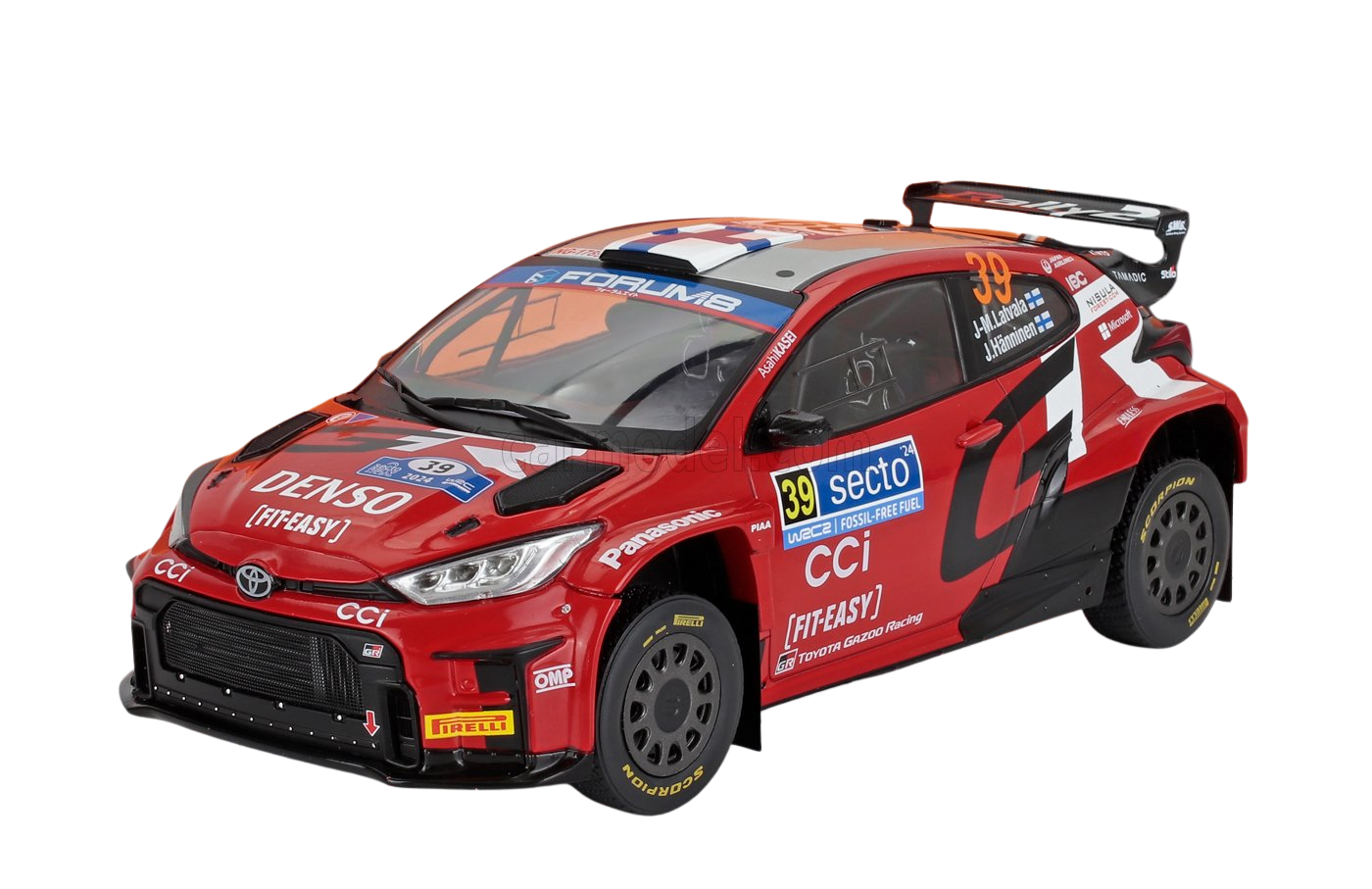 Toyota Yaris- Jari-Matti Latvala- Rally Finland 2024- 1/18 Scale- by IXO-RMC211