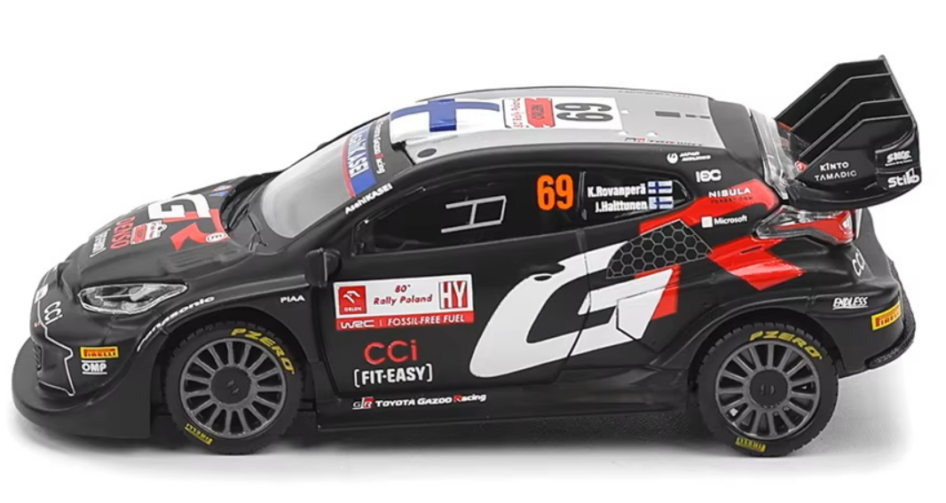 Toyota Yaris- Kalle Rovanperä-Winner- Rally Poland 2024- 1/43 Scale- by Bburago