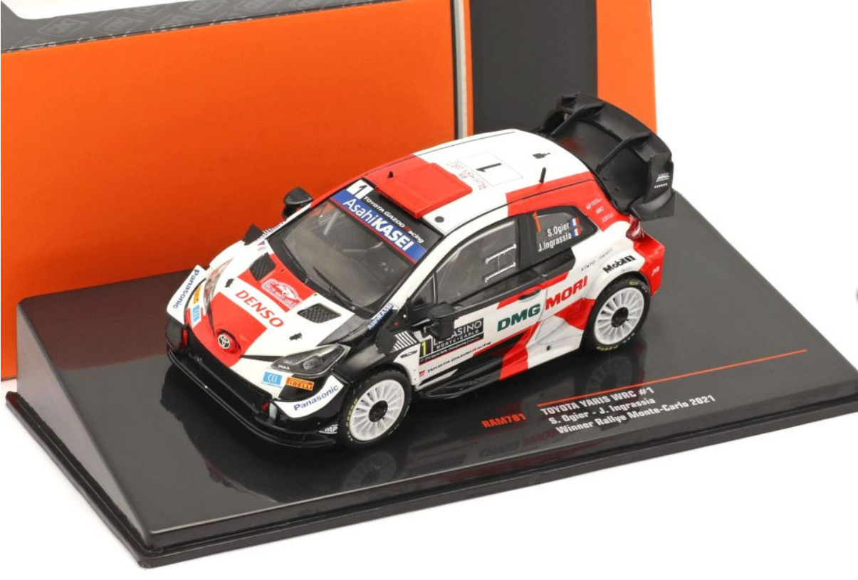 Toyota Yaris-Sébastien Ogier- Winner- Monte Carlo 2021- 1/43 Scale- by IXO- RAM781