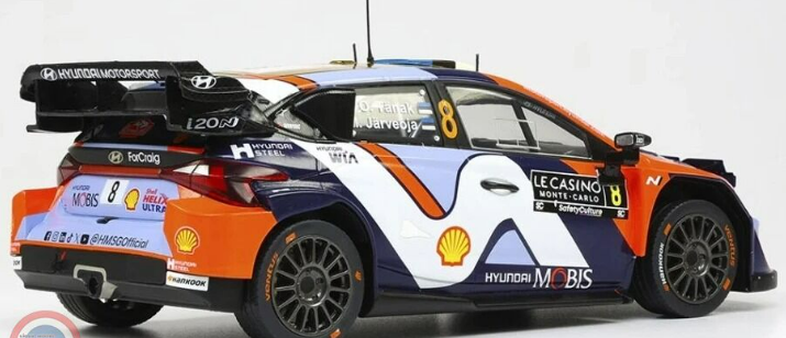 Hyundai-Ott Tänak- Monte Carlo 2025- 1/18 Scale- by IXO-RMC230B
