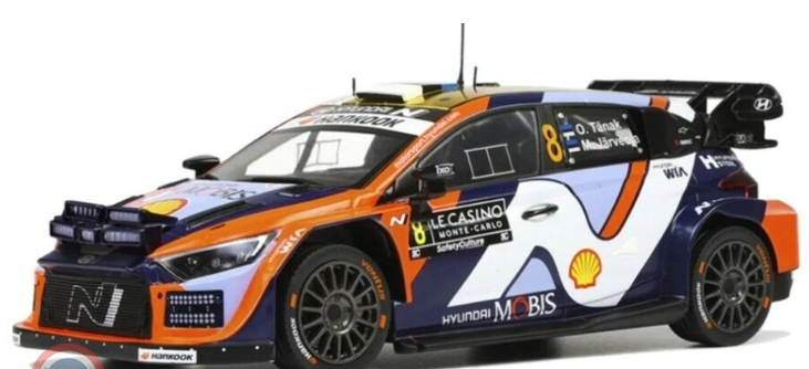 Hyundai-Ott Tänak- Monte Carlo 2025- 1/18 Scale- by IXO-RMC230B